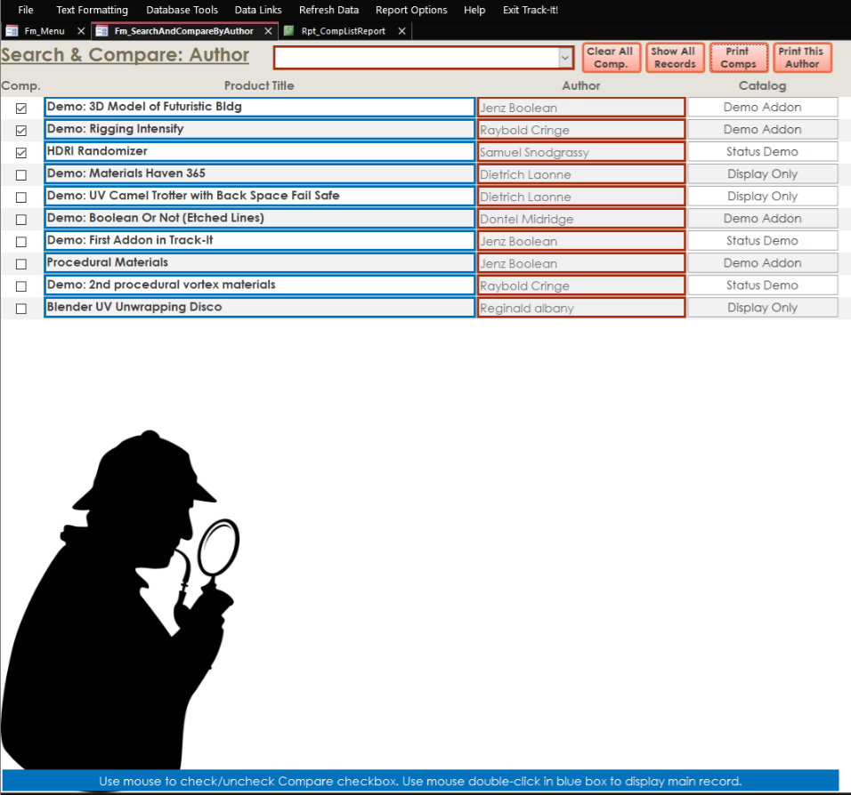 Author Search & Compare